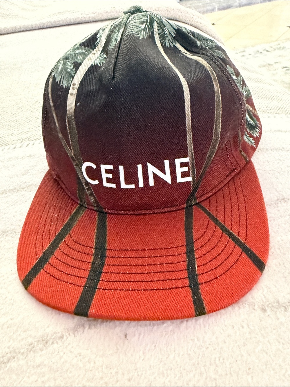 Celine Black & White Logo Baseball Cap